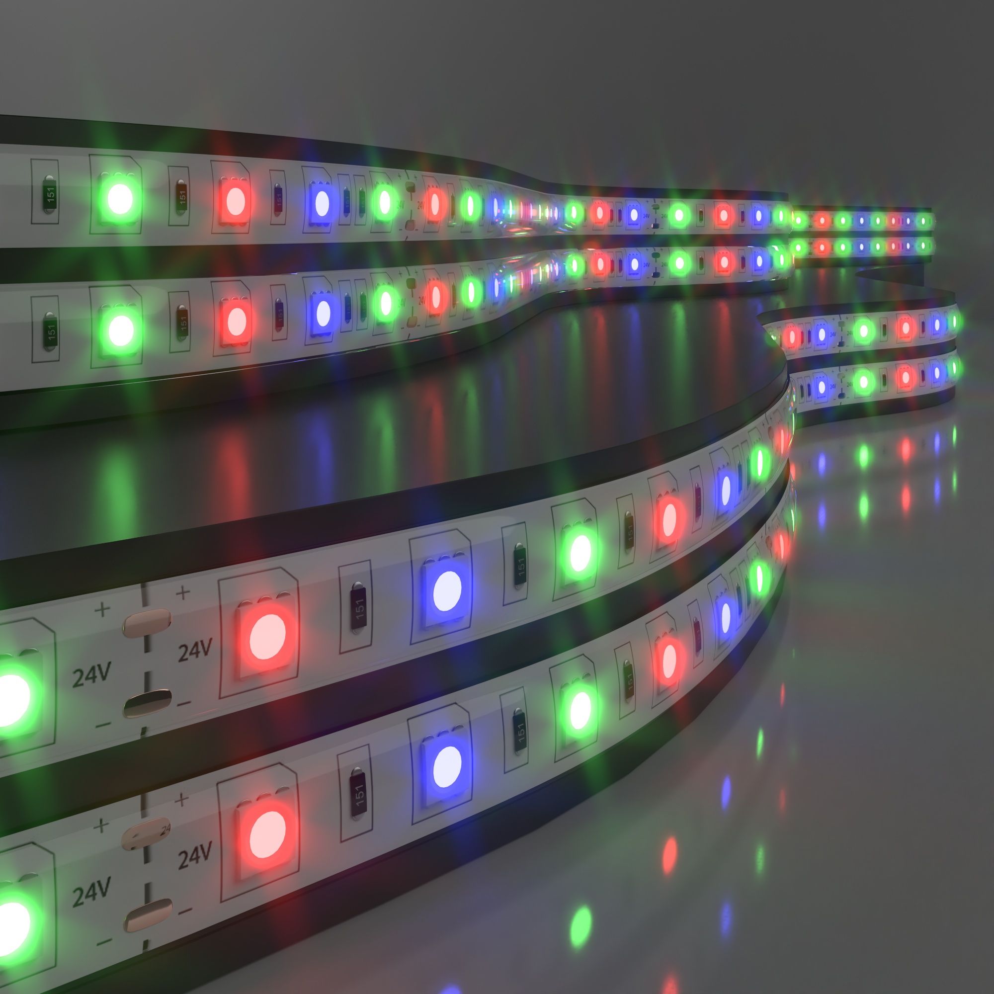 Светодиодная лента Лента светодиодная 24V 14,4W 60Led 5050 IP65 RGB, 5м Elektrostandard