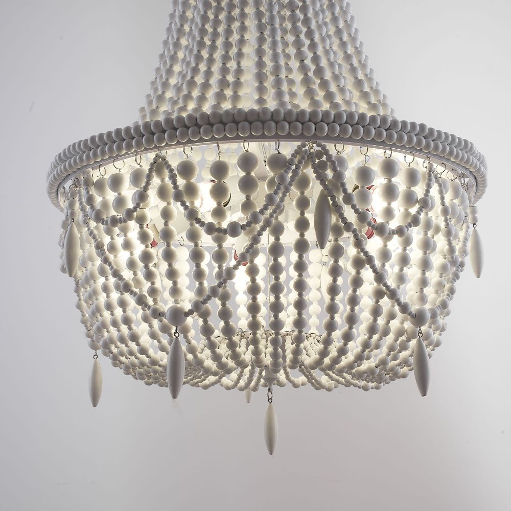 Люстра Anselme White Wood Large Chandelier 50*50*70 см, 5*E14*40W, ImperiumLoft 40.1934-0, Белый
