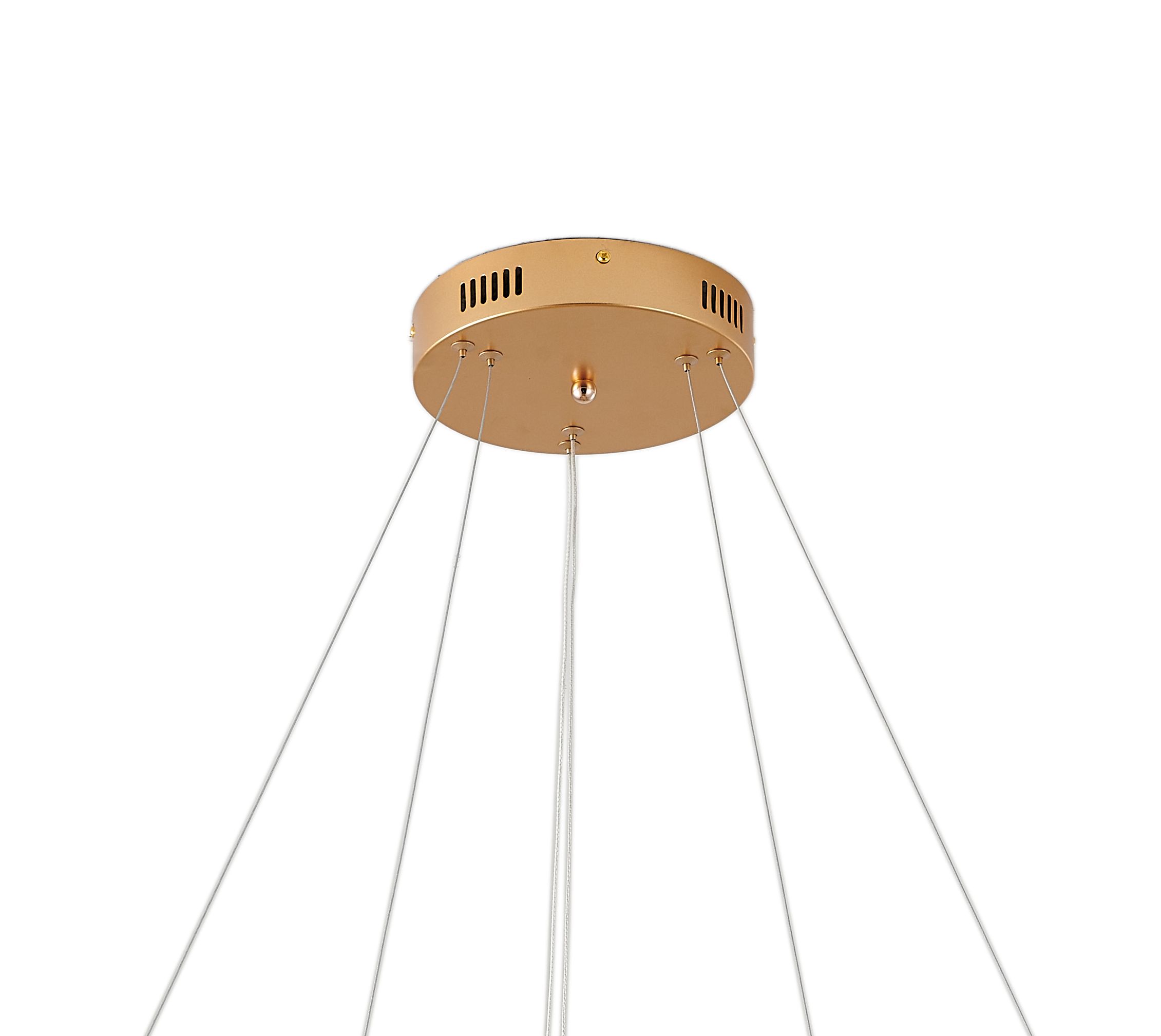 Светильник подвесной 40/60 см, LED 63W 4000K матовое золото Zortes Ringolight ZRS.33320.63C