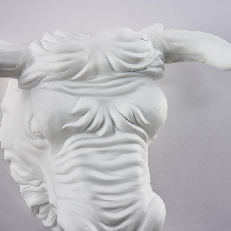 Уличный светильник Favourite Bison 4000-1W, D225*W360*H595, каркас белого цвета, плафон из прозрачного узорного стекла