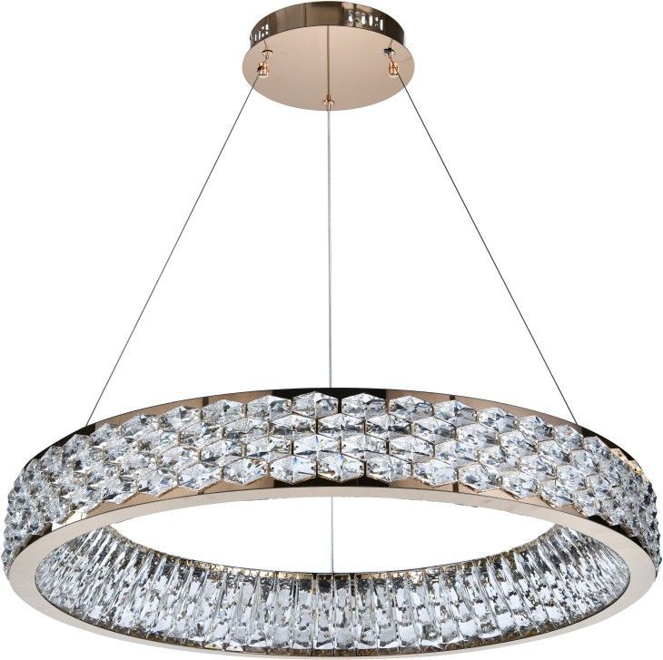 Люстра подвесная 80 см, 70W, 3000-6000K, Stilfort 4040/03/08P, золото