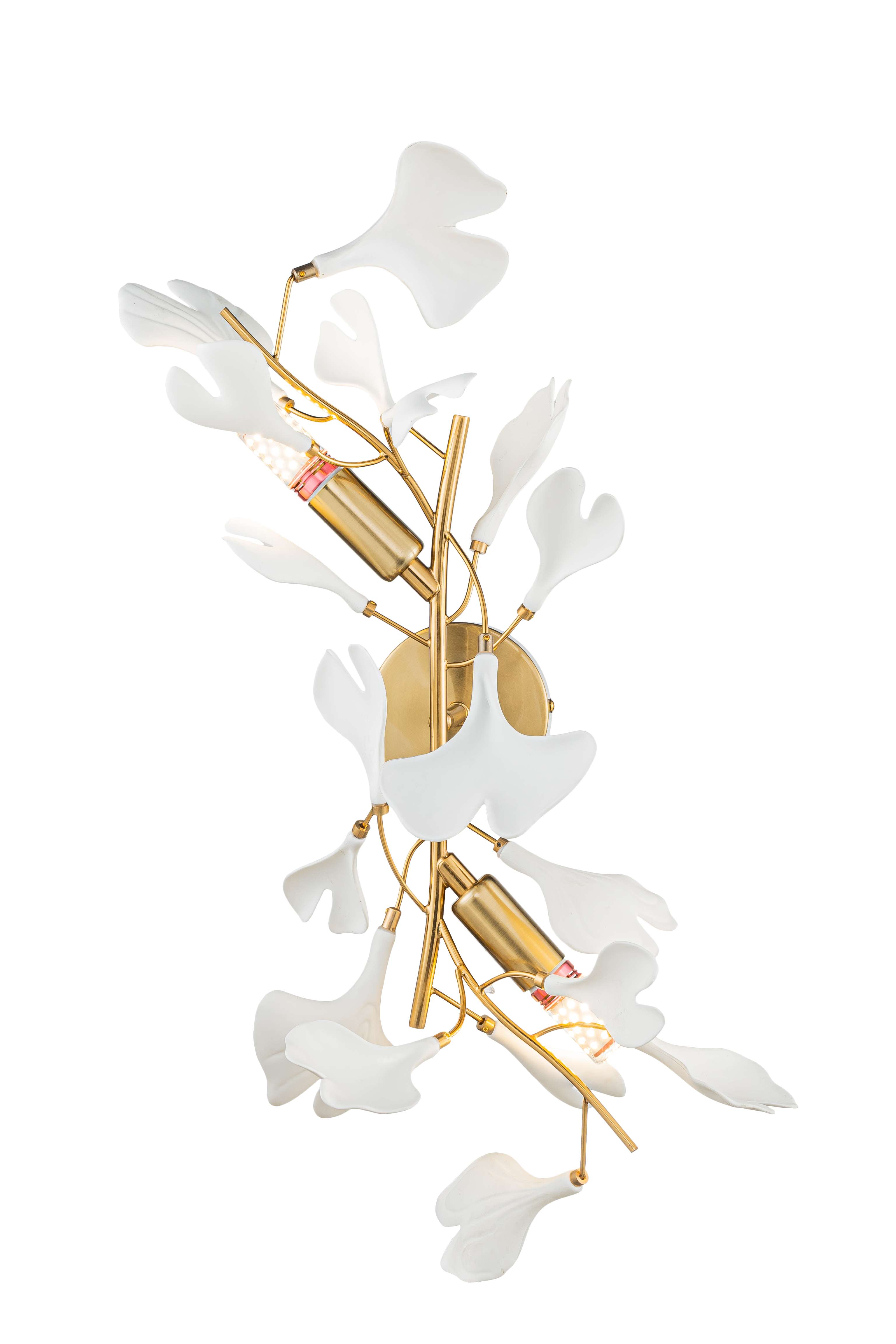 Бра 370*600, 2*E14, 40W NewRgy Floristics 1770-2 COPPER GOLD, Латунь/Золото