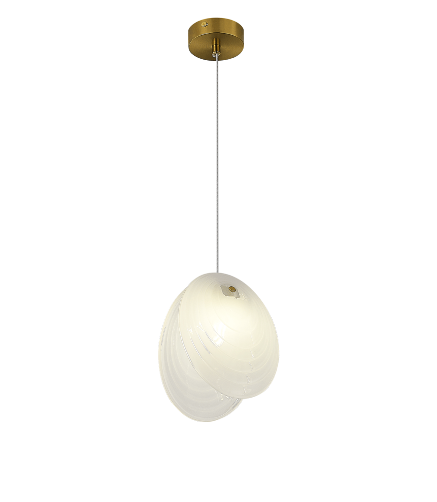 Люстра Ø150 x H1200, мм, 1*15W, BRASS CANOPY+WHITE (Латунь+Белый) NewRgy 2814-DW-1 BRASS CANOPY+WHITE