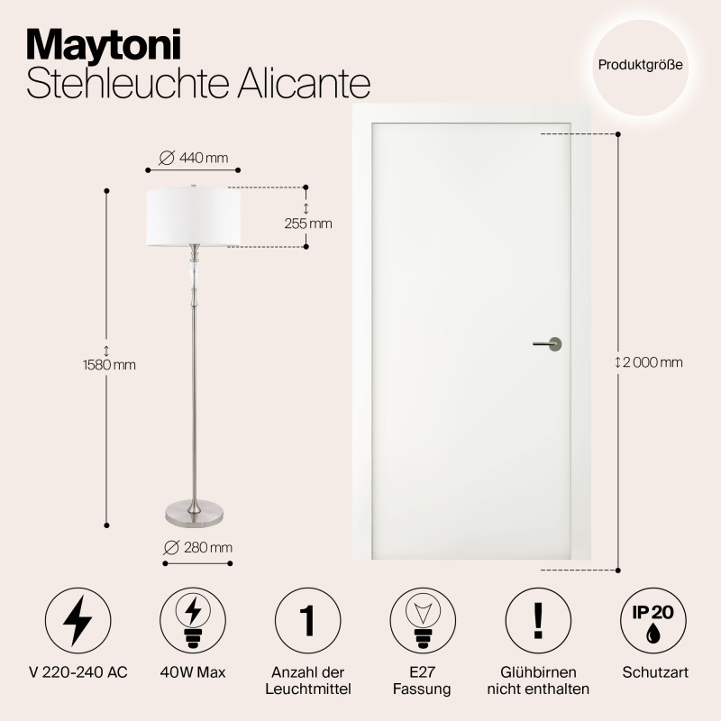 Торшер Maytoni Alicante MOD014FL-01N, белый