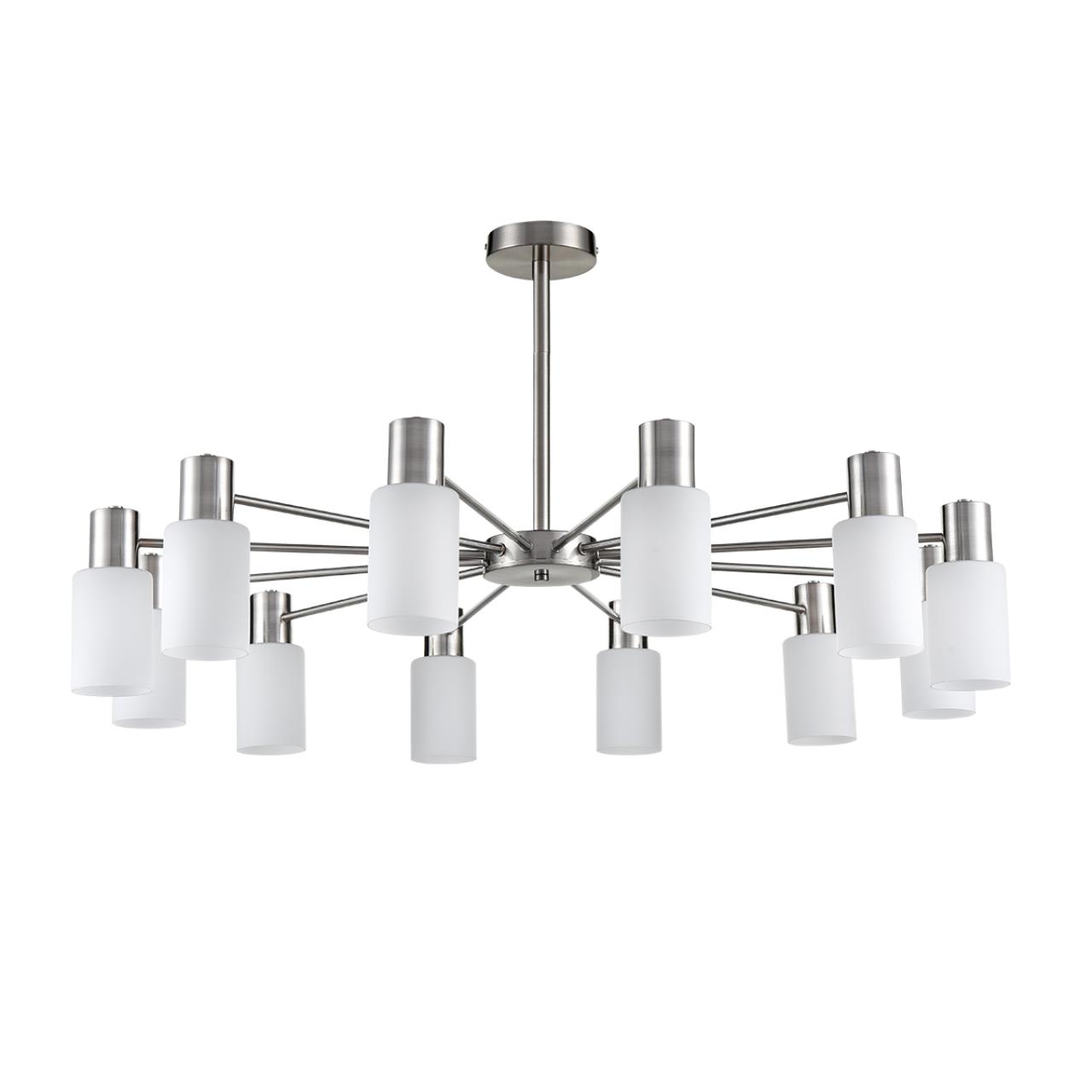 Люстра потолочная 95*49 см, 12*E14 Lumion MAVE 8099/12C никель, белый