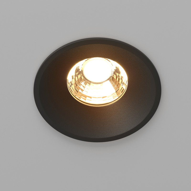 Встраиваемый светильник 8 см, 12W, 2700K, Maytoni Round DL058-12W2.7K-B, черный