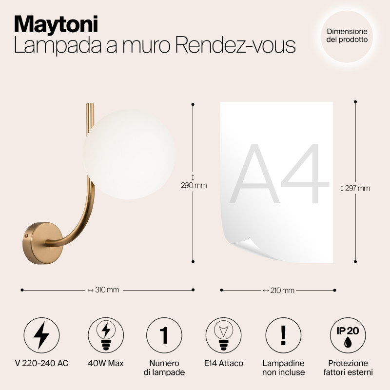 Бра Maytoni Rendez-vous MOD109WL-01BS, латунь
