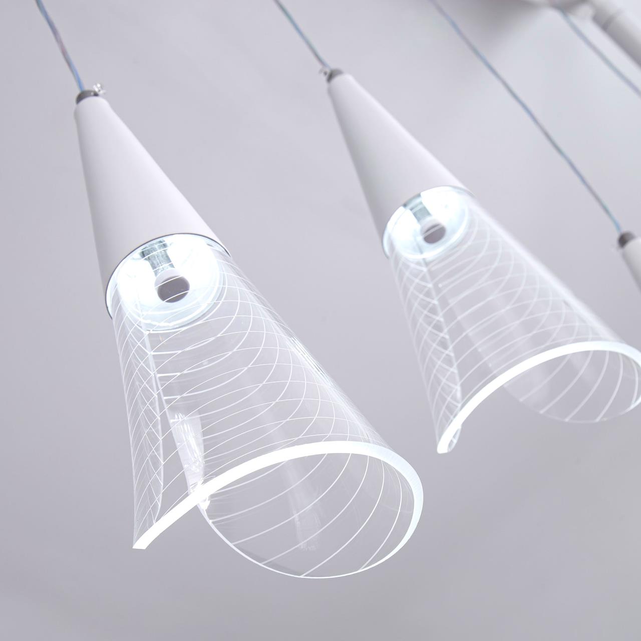 Подвесной светильник 99*20*85 см, LED 30W, 3000 / 6000K, Белый LED4U L7105-7 WТ