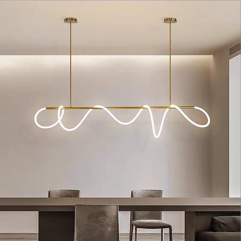 Подвесная люстра 110*50-85 см, 1*LED*52W, 3000-6000K, Lightera Nyasa LE117L-110GA WIFI, Латунь