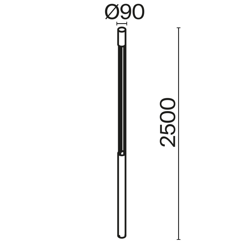 Светильник 250 см, 30W, 3000K, O427FL-L30GF3K, серый