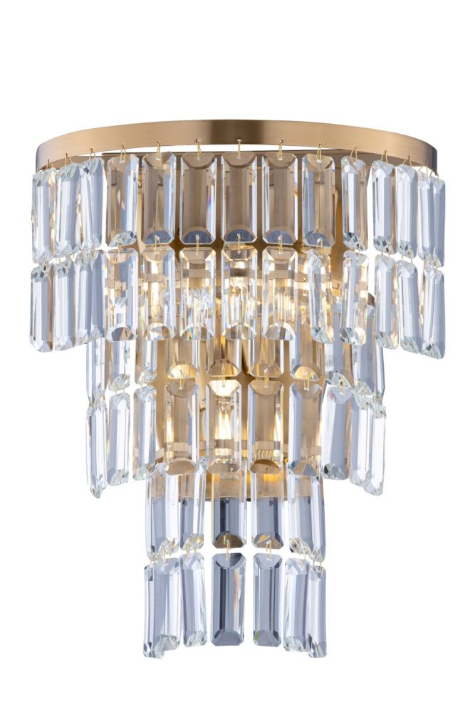 Бра L350 x W200 x H340, мм, 4*40W(160W), PLATING BRASS+CLEAR (Латунь + Прозрачный Хрусталь) NewRgy W2752P/4A PLATING BRASS+CLEAR