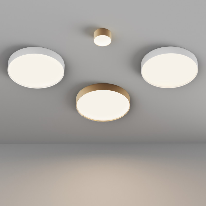 Накладной светильник 40*40*6 см, LED, 45W, 4000К, Maytoni Technical Zon C032CL-45W4K-RD-MG золото матовое
