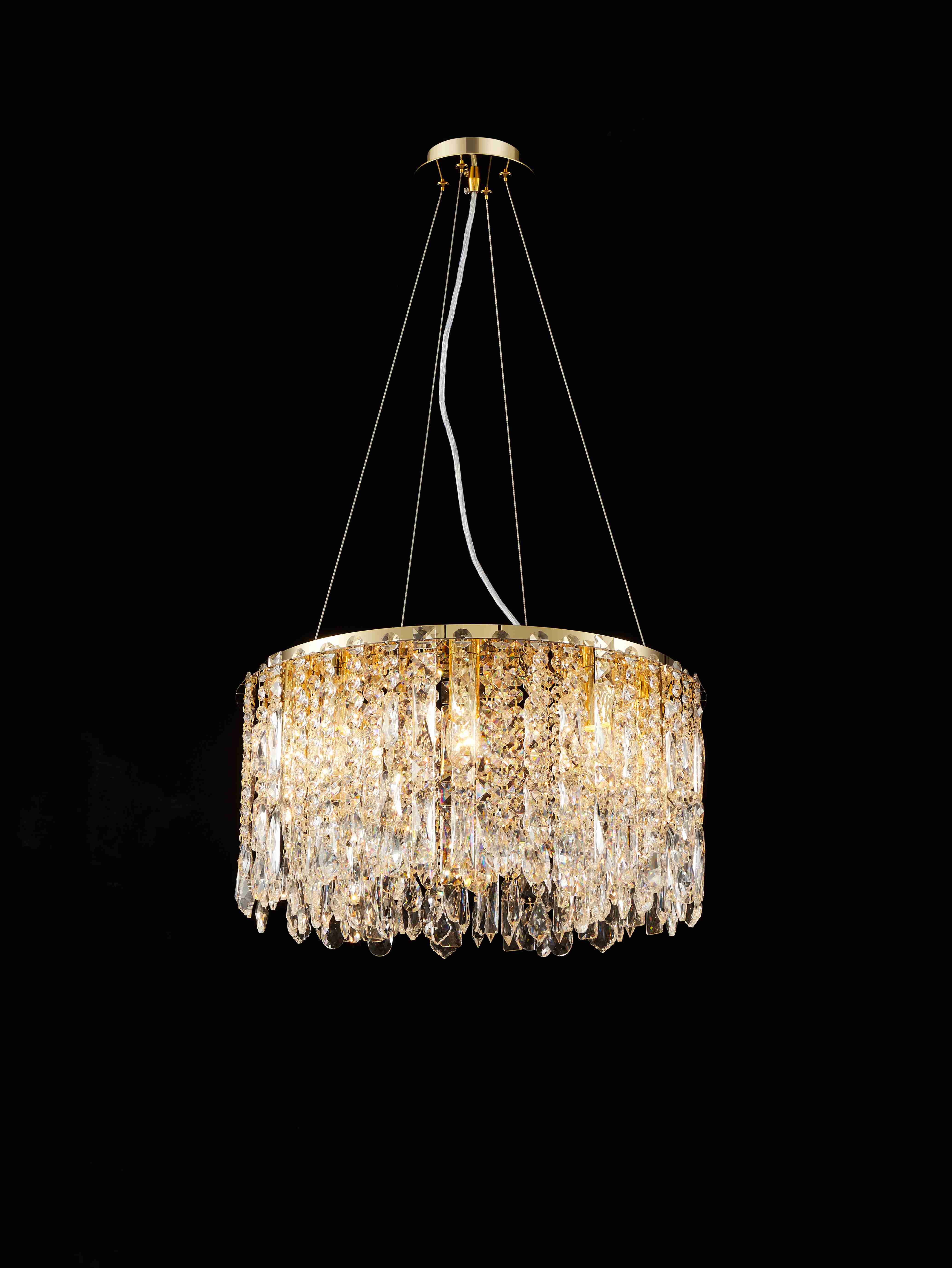 Люстра 500*250, 8*E14, 40W NewRgy Cristallo M30-ф500*H250 H GOLD, H GOLD