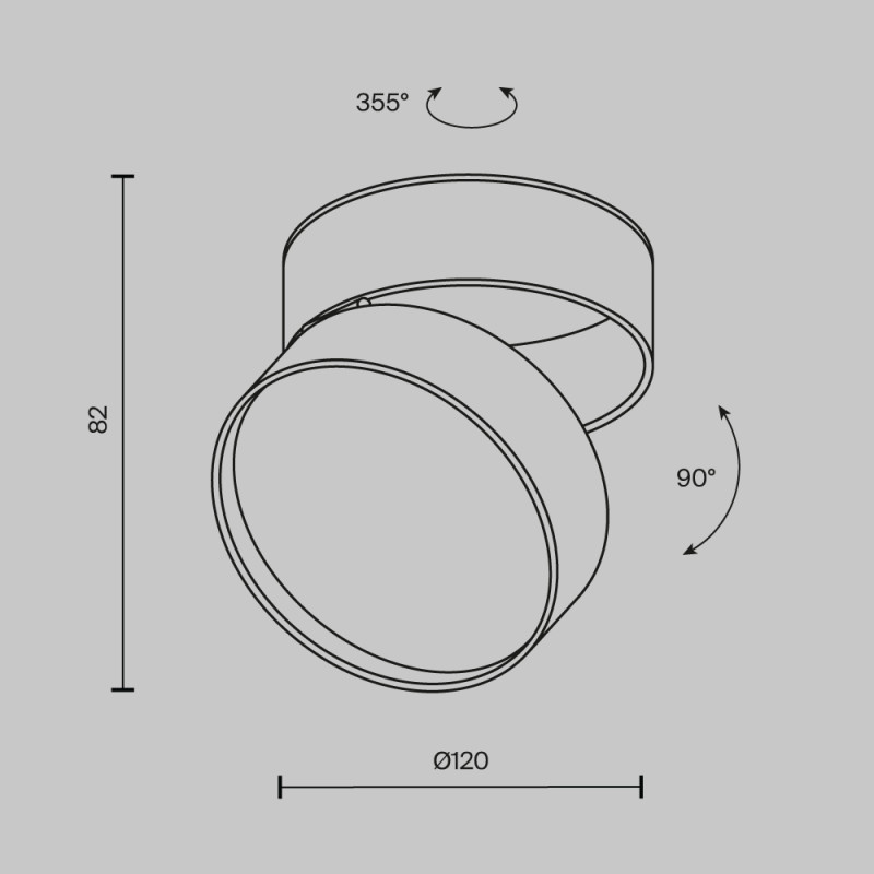 Накладной светильник 12*12*8,2 см, LED, 18W, 3000К, Maytoni Technical ONDA C024CL-18W3K-W-1 белый