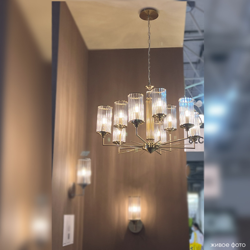 Светильник 80 см, Crystal Lux GLORIA SP9 BRASS, латунь
