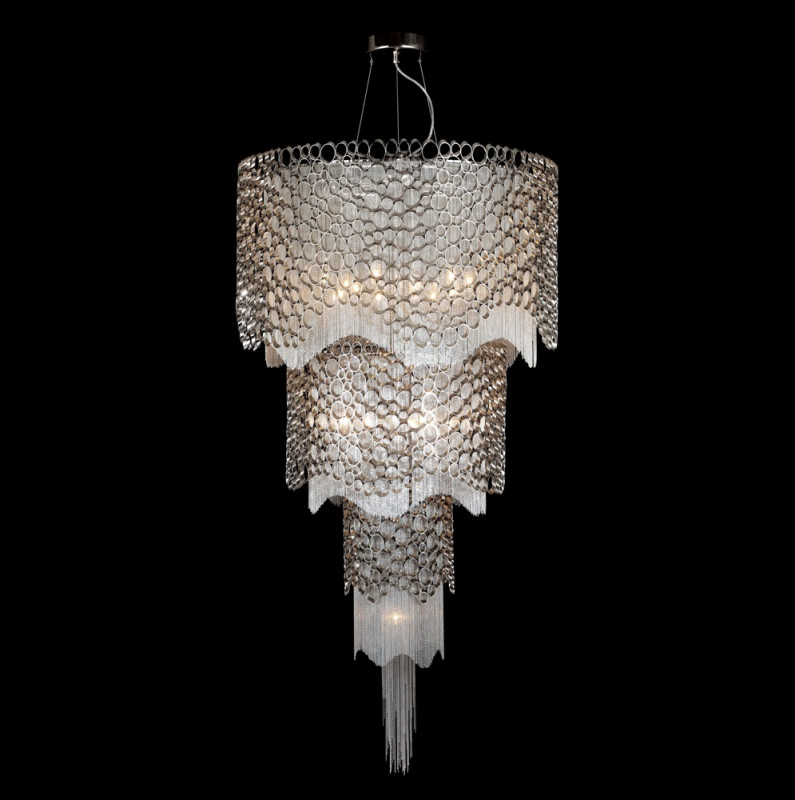 Люстра 85 см, Crystal Lux HAUBERK SP-PL12+8+4 Никель