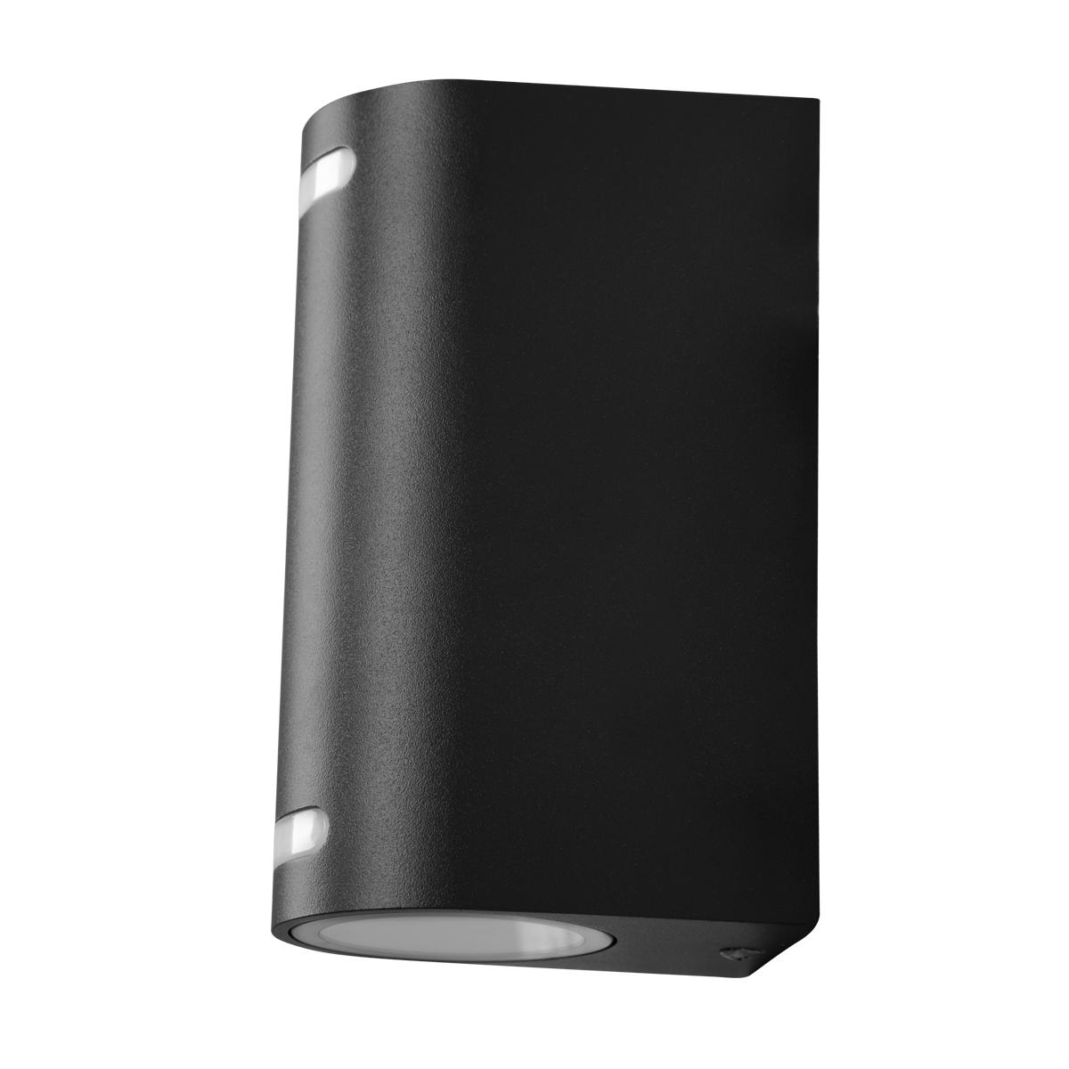 Уличный настенный светильник 8*15 см, 2*GU10 LOFT IT Stema 100012/B черный