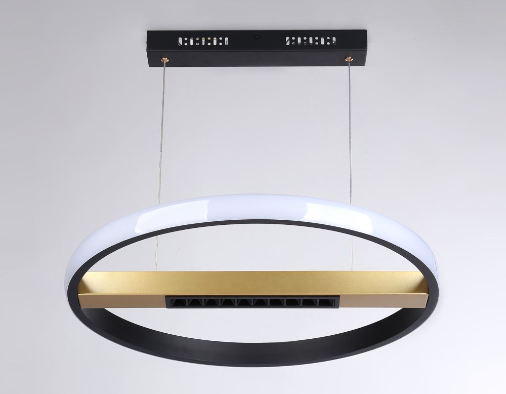 Подвесной светодиодный светильник с пультом управления **4-100 см, **W, 3000-6400K, Ambrella Light Comfort FL51489, черный, золото