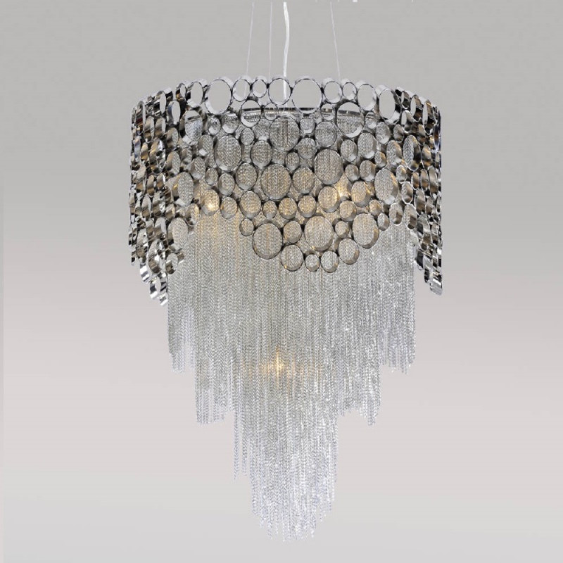 Люстра 45 см, Crystal Lux HAUBERK SP-PL6 D45 Никель