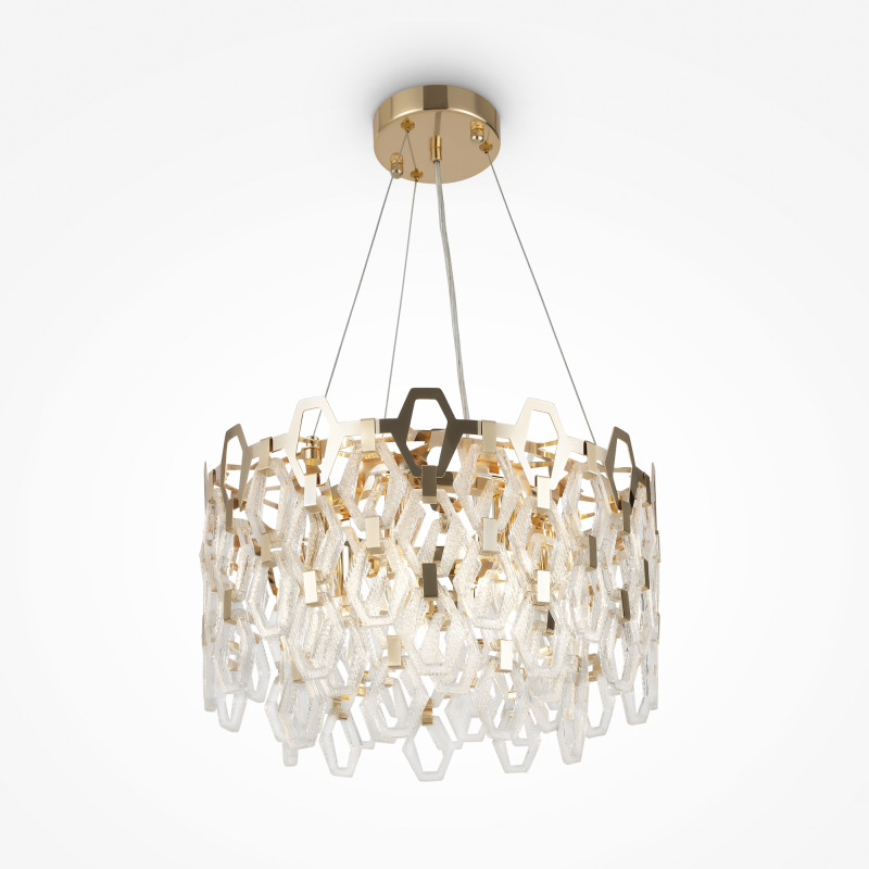 Люстра 46*70-133 см, 7*E14, 15-18 м2 Maytoni Tissage MOD490PL-07G золото