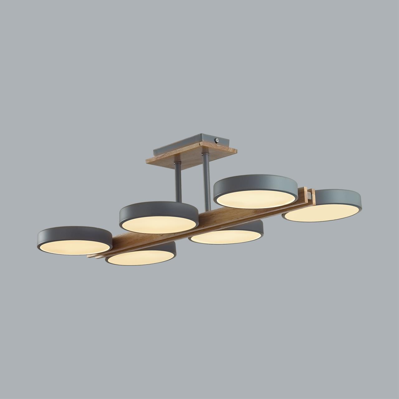 Потолочный светильник 33*65*17 см, 1*LED*108W 3000-4000-6000K Lumion Plato 8031/108CL серый, дерево