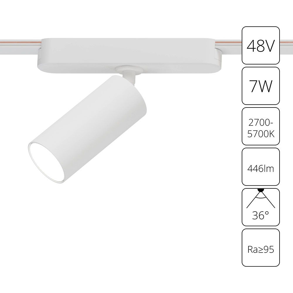 Трековый магнитный светильник 4 см, 7W, 2700-5700K, Arte Lamp Rapid A2956PL-1WH, белый