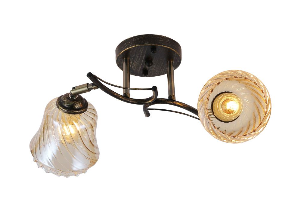 Люстра L440 x W200 x H230, мм, 2*40W (80W), BRONZE+BLACK(Бронза+Чёрный) Rilon 06474/2 BRONZE+BLACK