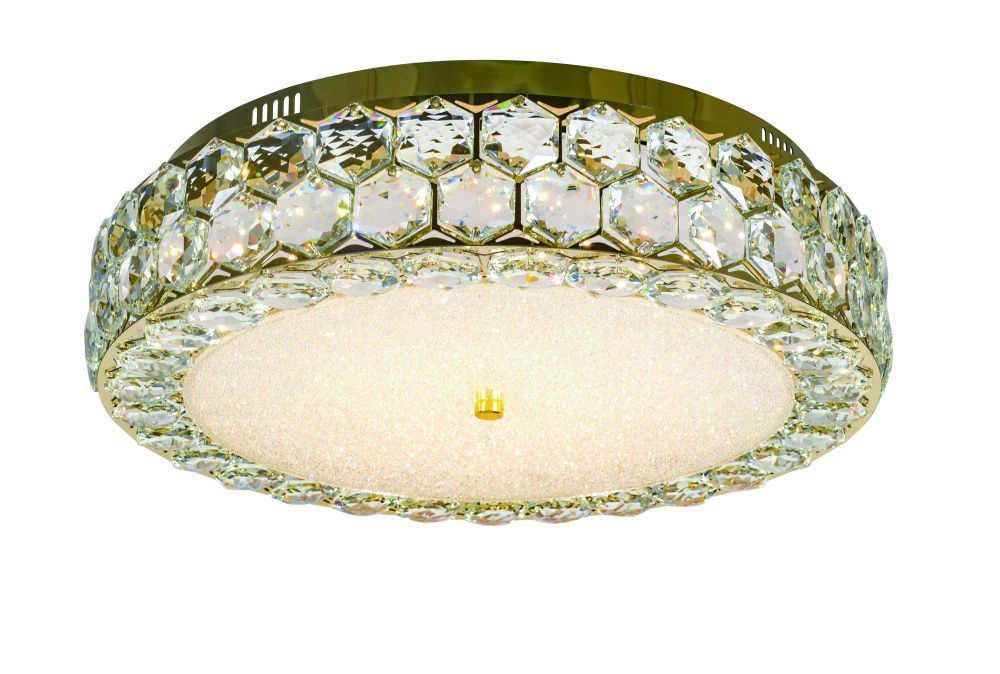 Люстра Ø500 x H130 мм, LED 108W 3000-6000K NewRgy GOLD+CLEAR (Золото + Прозрачный Хрусталь) 6076E/108W GOLD+CLEAR