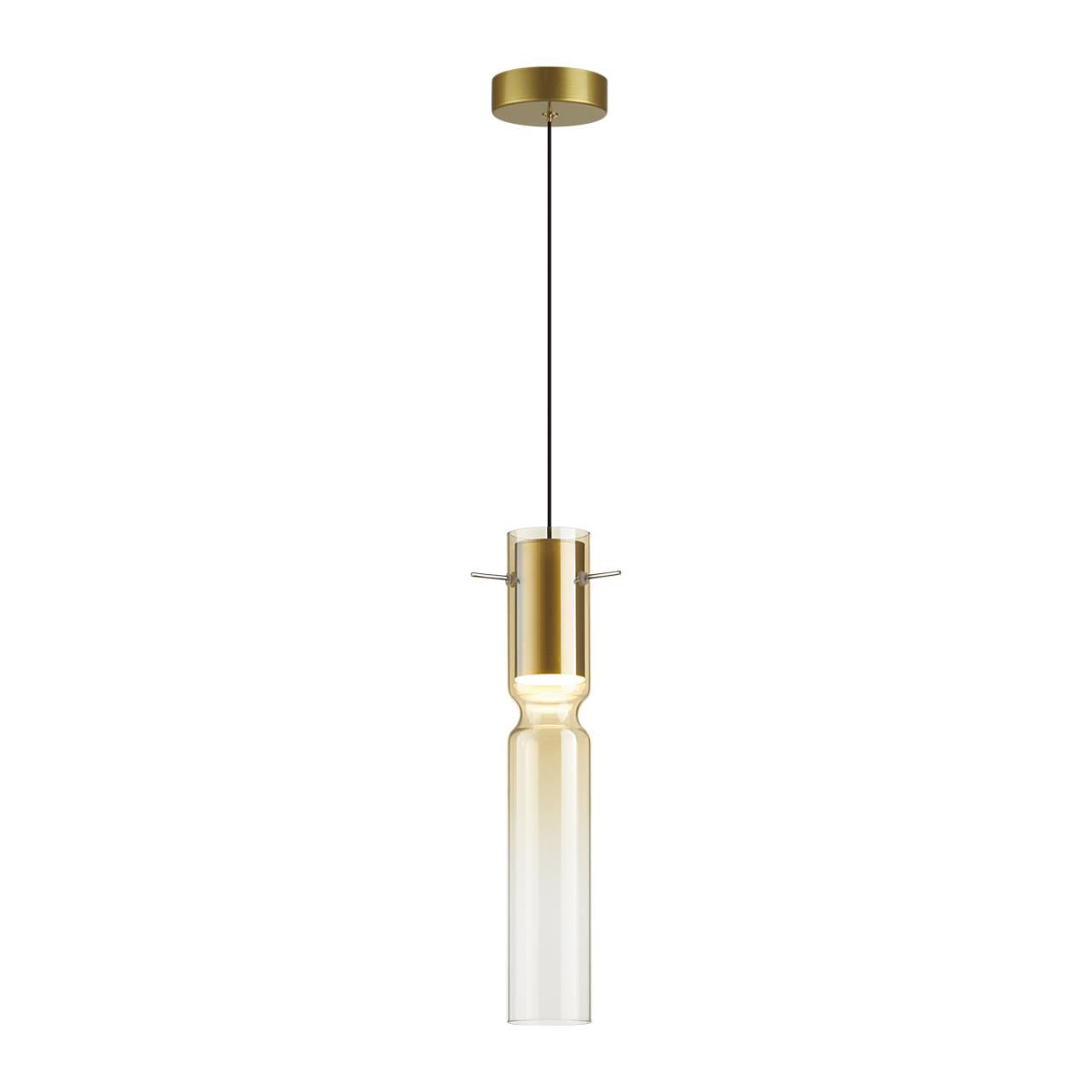 Подвес 6*6*120 см, 1 LED*5W, 3000 К, Odeon Light Scrow, золотой 5058/5LA