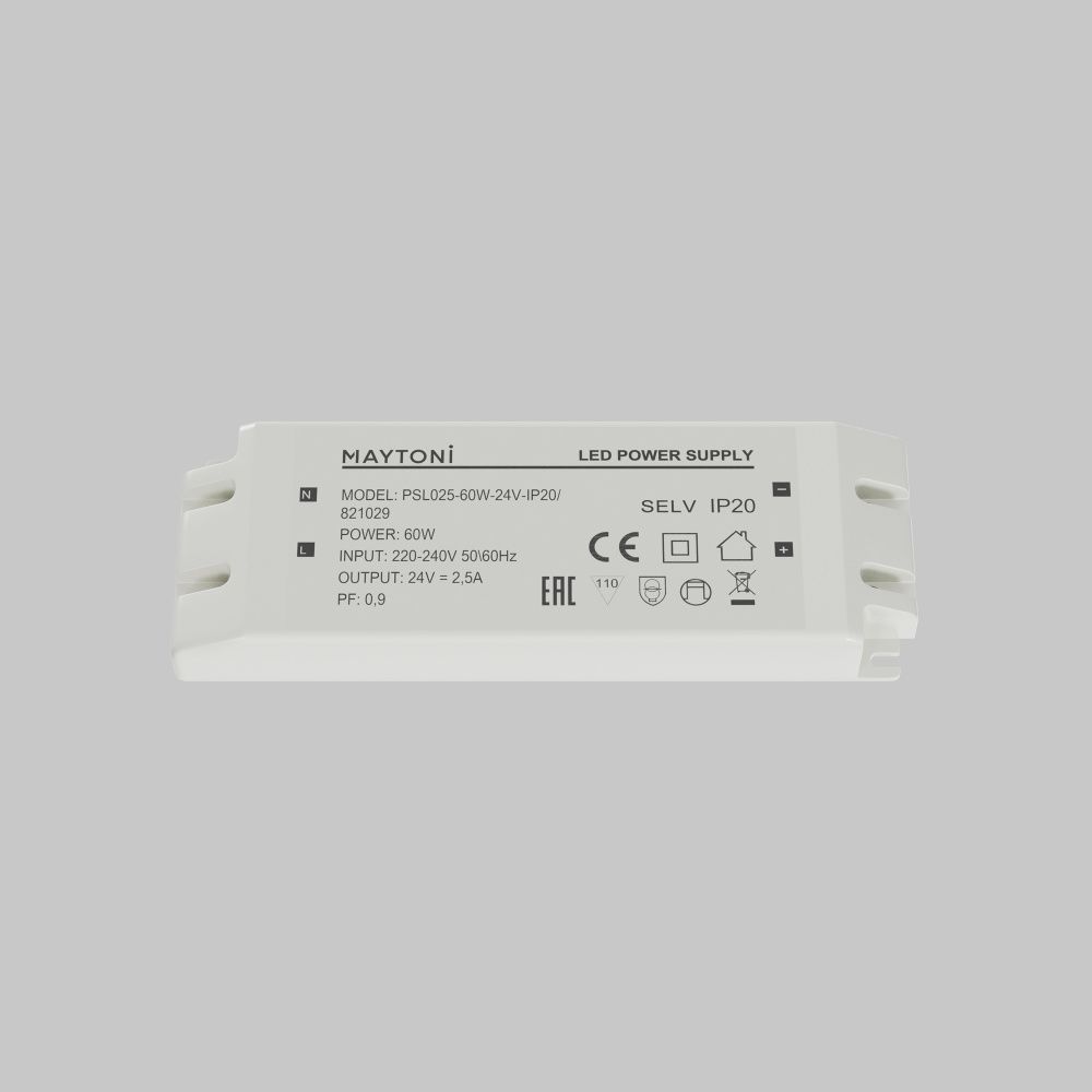 Источник напряжения PSL025 24V 60W IP20 821029 Maytoni Led Strip