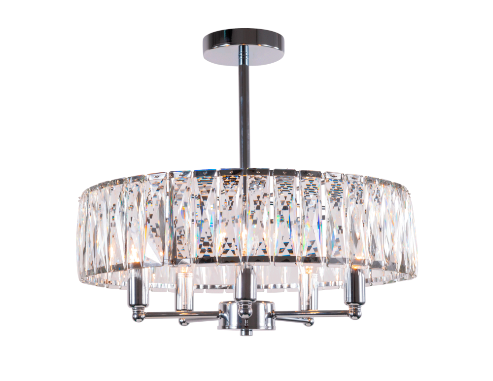 Люстра Ø500 x H450 мм, E14 5*40W (200W) NewRgy CHROME (Хром) 2432R/5A CHR+CL