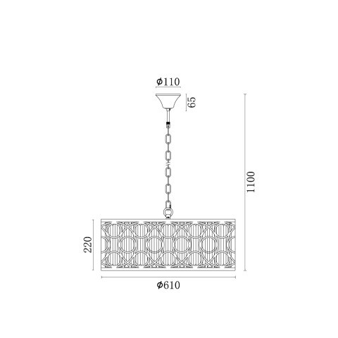 Подвесная люстра  61*110 см, 8*E14 шампань Vele Luce Riccio VL3164P08