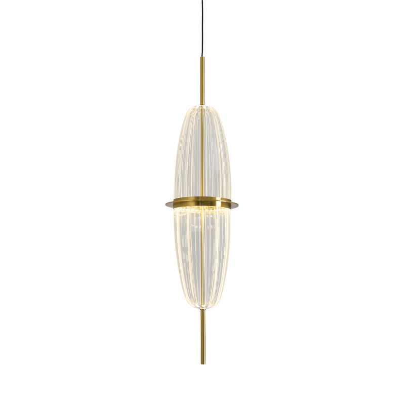 Подвесной светильник 239 см, LED,  8W, 3000К, Freya Whisper FR6184PL-L8BS латунный