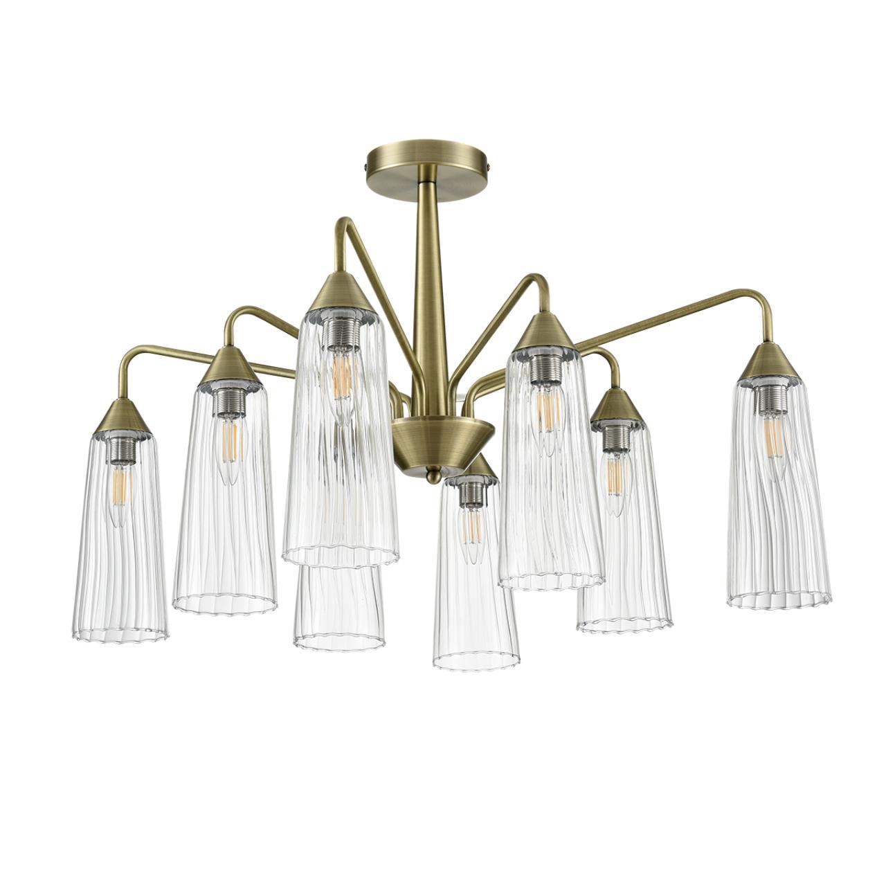 Люстра потолочная 73*45 см, 8*E14 Lumion DOLIANA 6584/8C бронза, прозрачный
