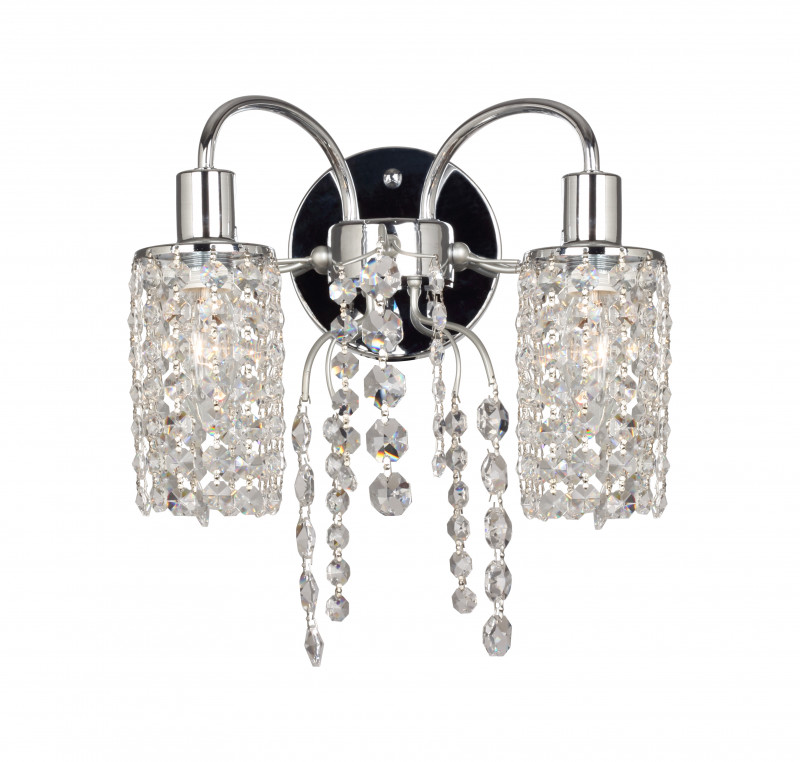 Бра Favourite Caesar 2638-2W, D185*W270*H290, бра коллекции Caesar выполнена в традиционном классическом дизайне хрустальных люстр, металлический хром, подвески из хрусталя высшего ка
