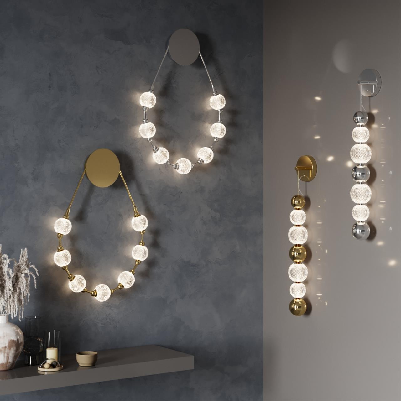 Светодиодный светильник 87 см, 13W, 4000K, Odeon Light CRYSTAL 5007/13WL, хром