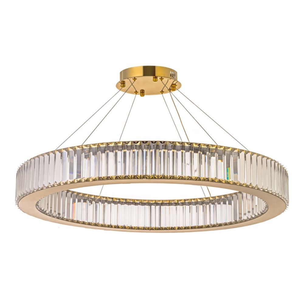 Люстра подвесная *80* см, Led лента*LED*36W, 3000/4500/6000 K, Arti Lampadari Anzio Anzio L 1.5.80.100 G, золотой