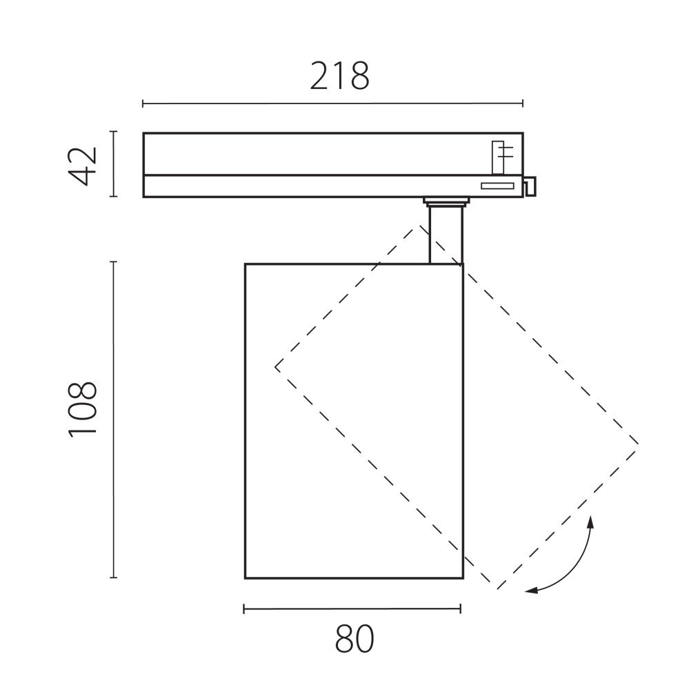 Светильник Quattro TRIAC *8*10,8 см, *30W, 4000K, Lightstar Alta Base A5346TRIAC, Белый