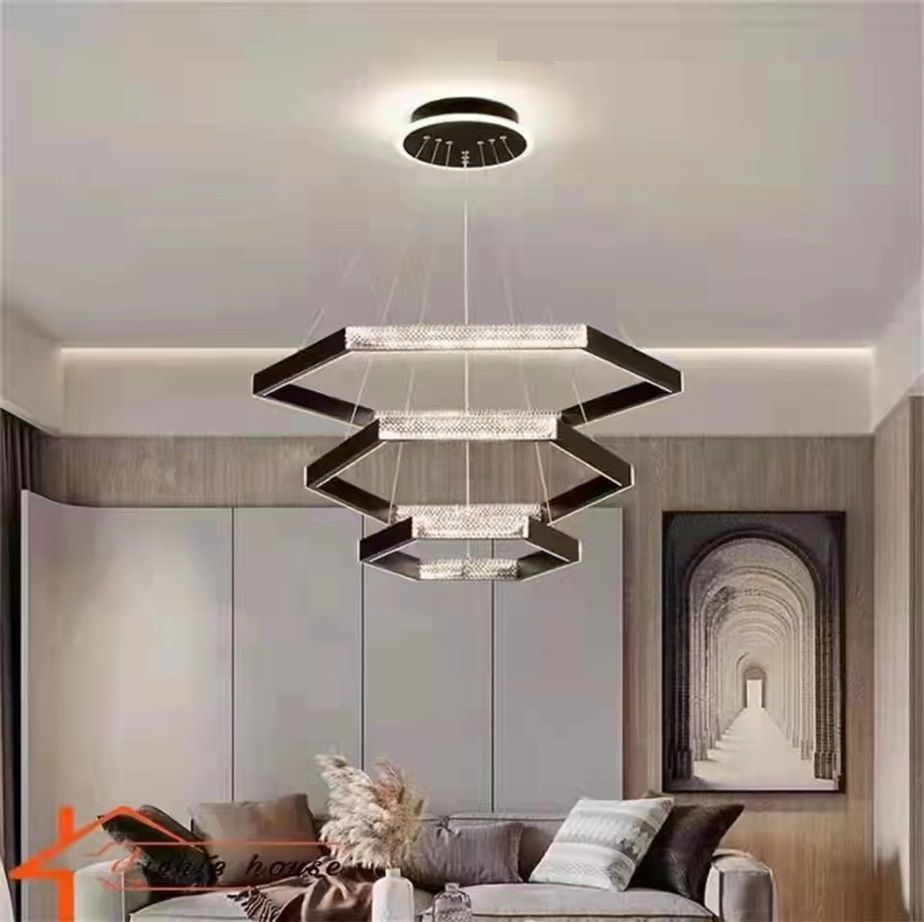 Светильник подвесной SAPFIR SPF-8732 BLACK/ЧЕРНЫЙ D700+500+300/H1200/3/LED/2*102W безПДУ TERRA 23-05.OTB