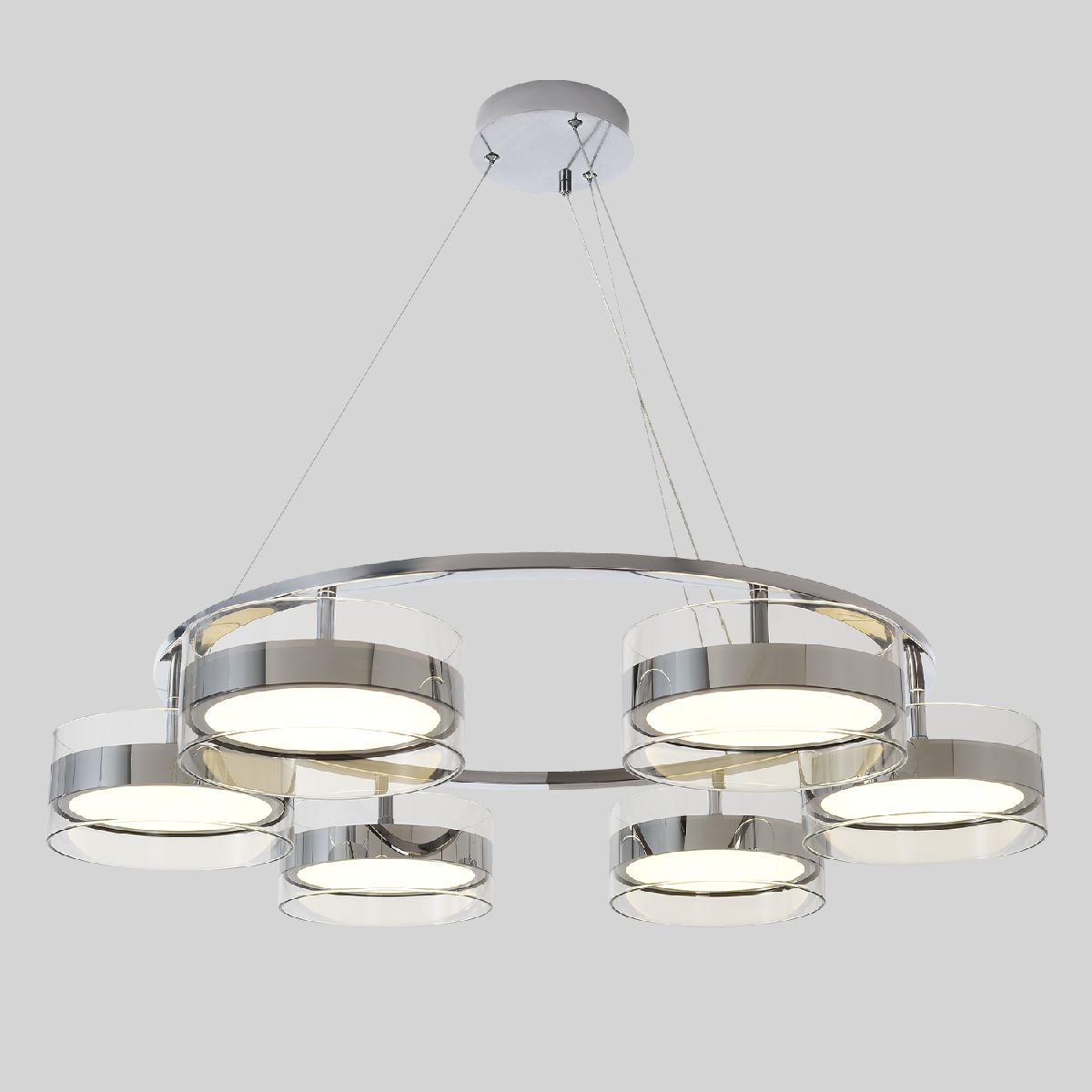 Подвесная люстра 82 см, 60W, 4000K, Crystal Lux MYSELF SP60W LED, хром