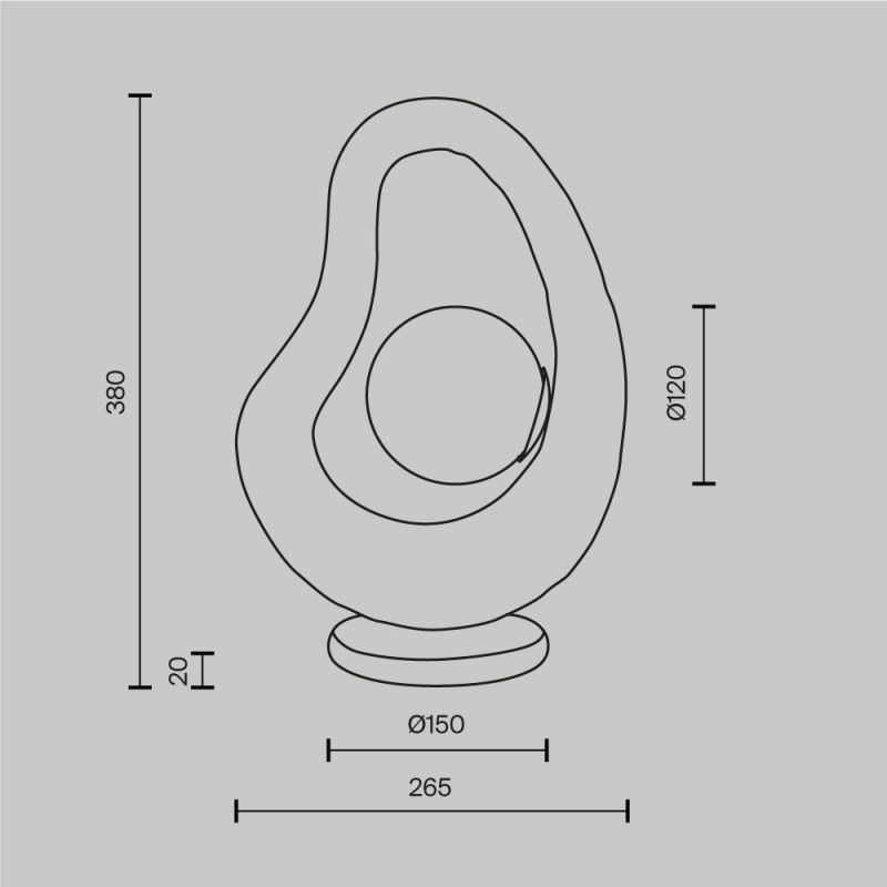 Настольная лампа 15*26,5*38 см, 1*G9*28W, Maytoni Opus MOD380TL-01GR, серый
