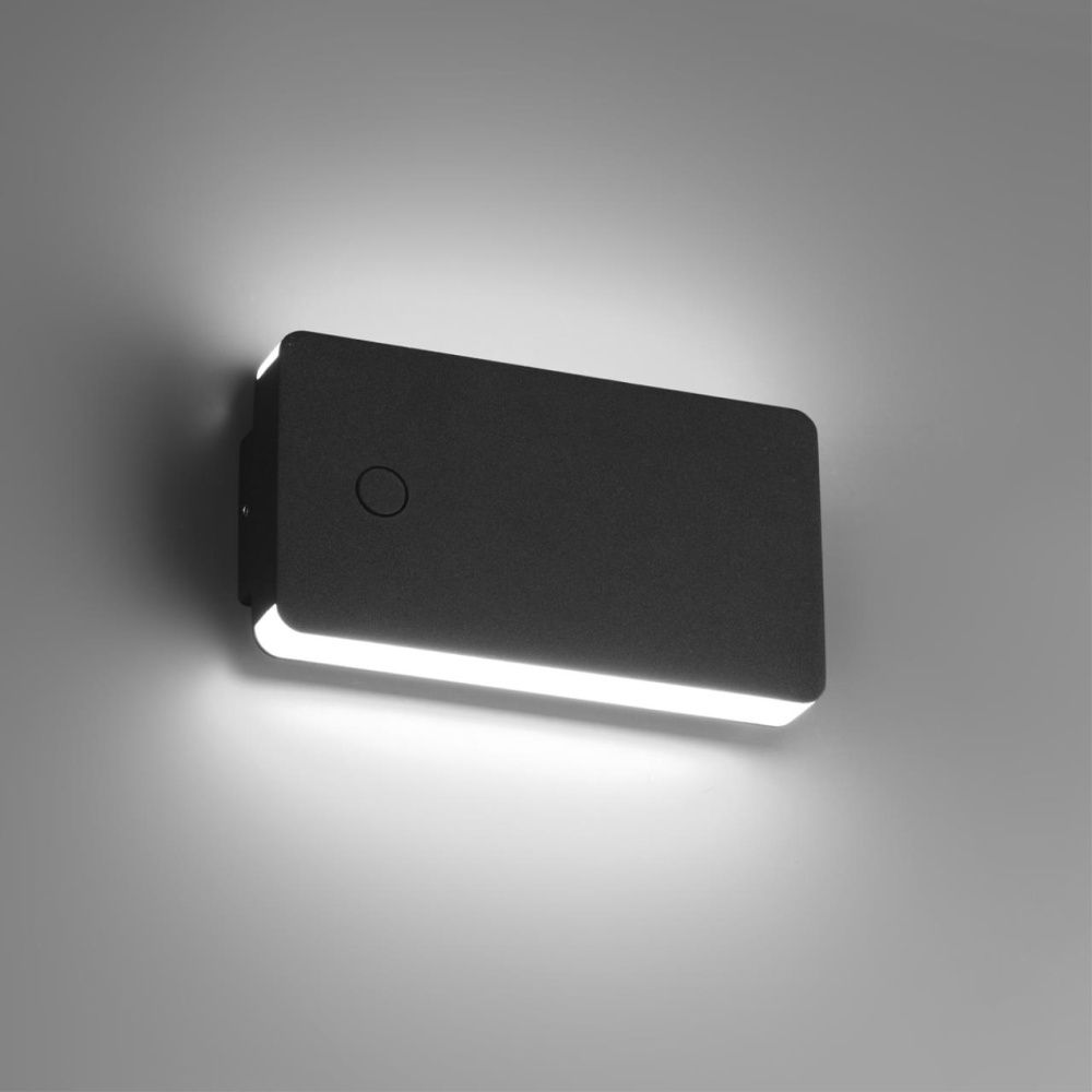 Светильник 18*4*10- см, 2*LED*10W, 3000/4000/6000K, Novotech Strait 359590, черный,  ландшафтный с переключателем цветовой температуры