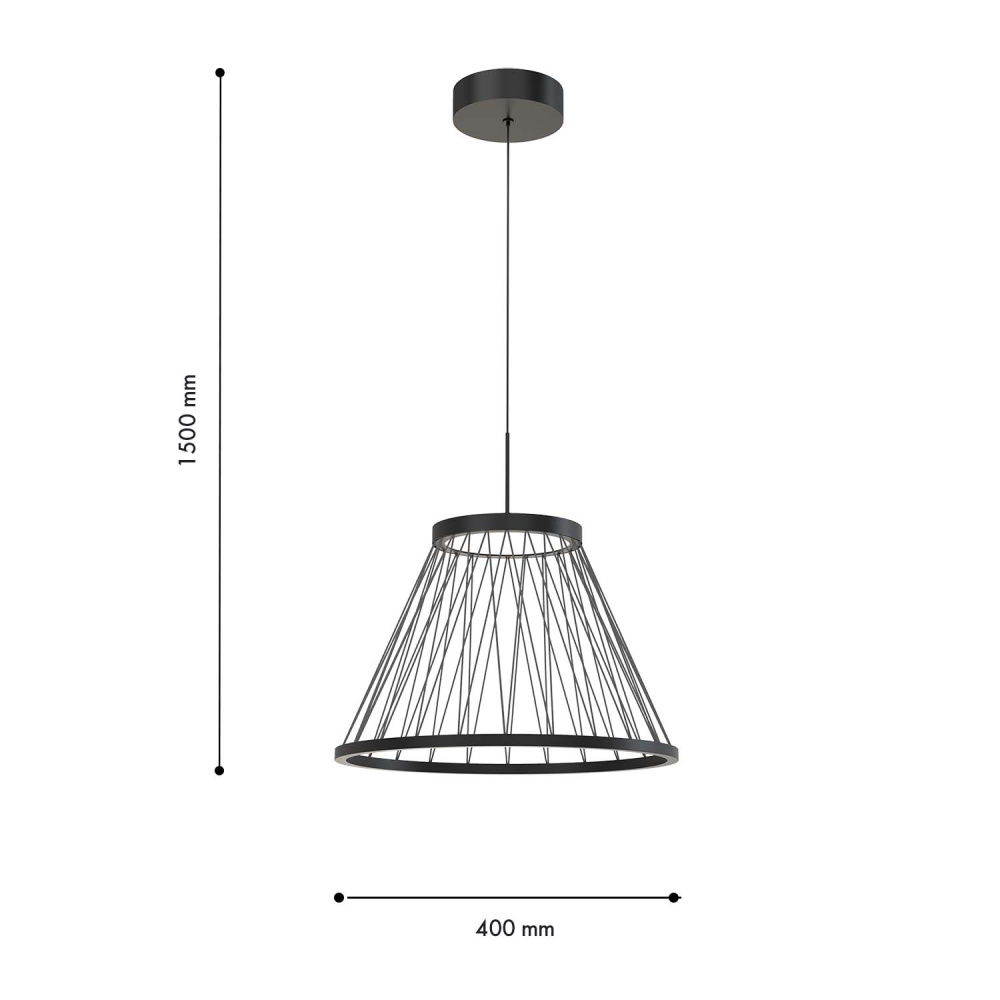 Подвес 40*40-150 см, 4*LED, 12W, 4000K, Favourite Fibra 4633-4P, черный матовый