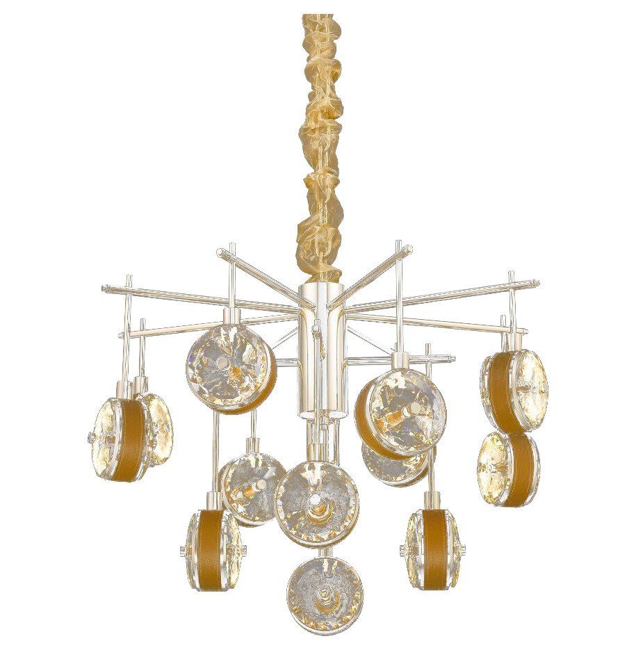 Светильник подвесной Wertmark Mattia WE240.12.303, 65*65 см, золото, абрикосовый