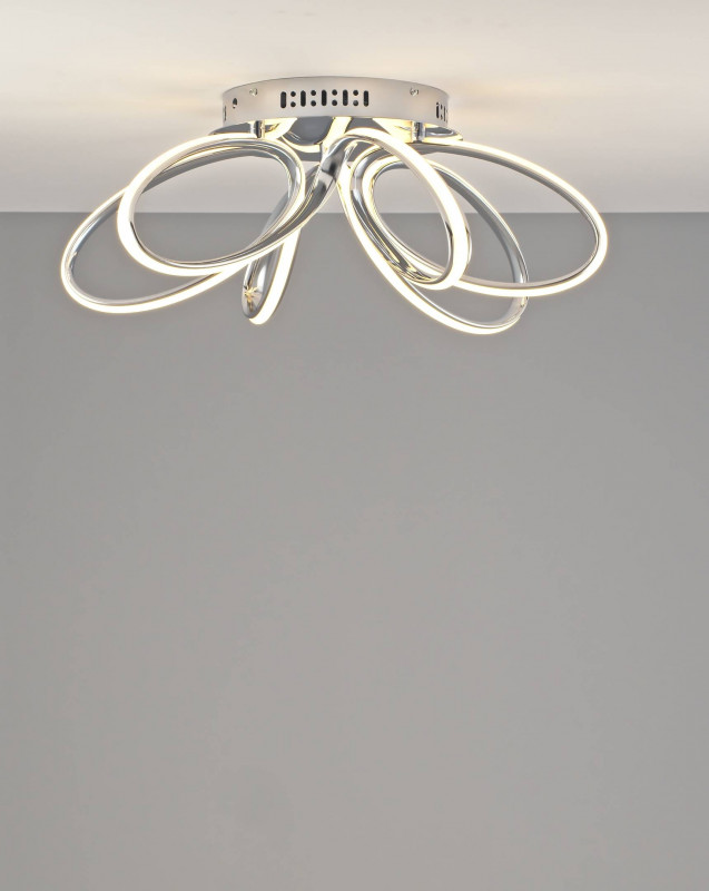 Потолочный светодиодный светильник 53*24 см, LED 140 W, Moderli Ello V2782-CL Хром