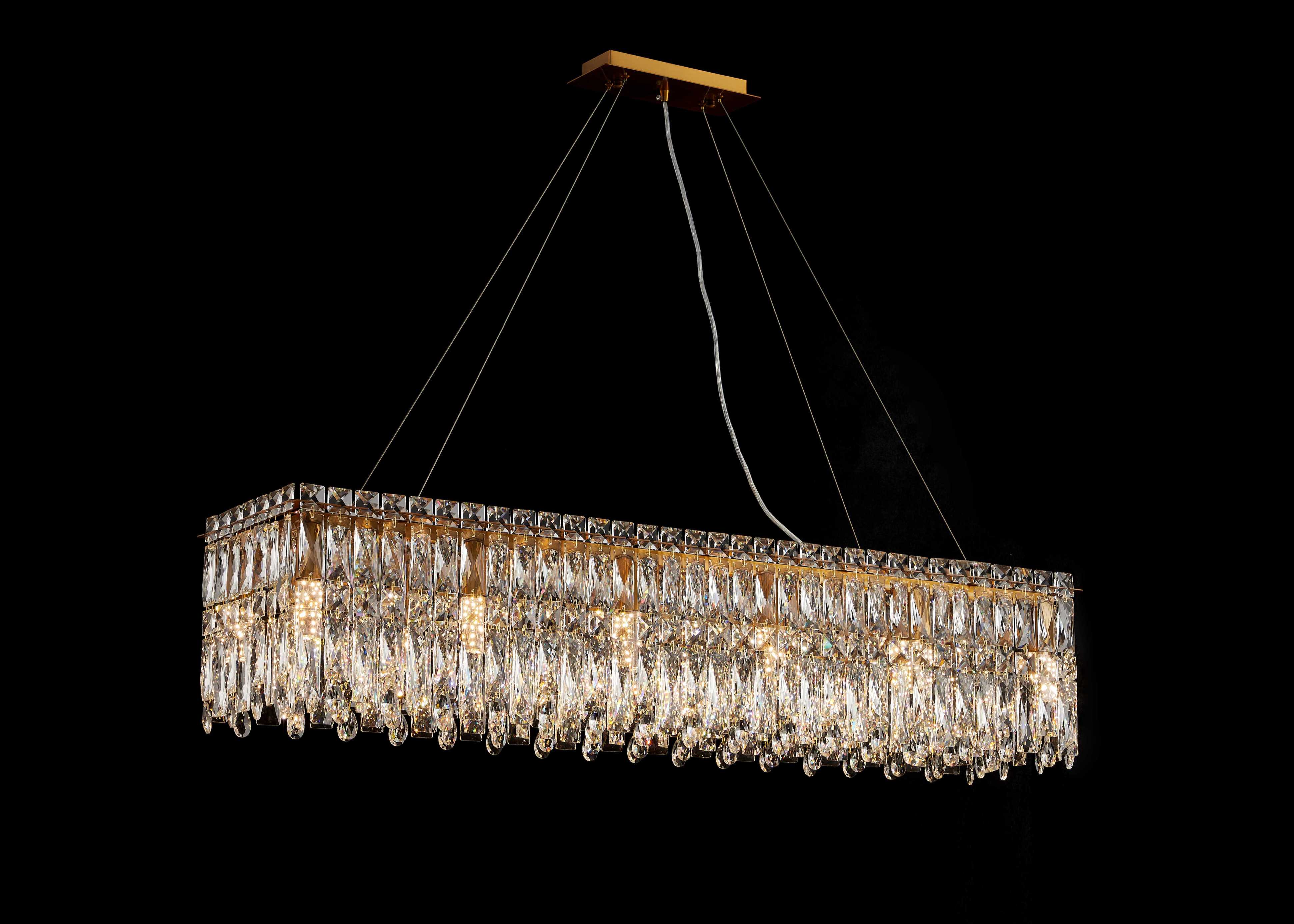 Люстра  1200*280*260, 12*E14, 40W NewRgy Cristallo F50-L1200*W280*H260 GOLD BRONZE, GOLD BRONZE