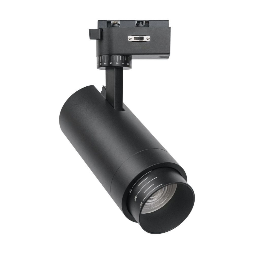 Трековый однофазный светильник 7.5 см, 30W, 6000K, Favourite Practica 4867-1U, черный