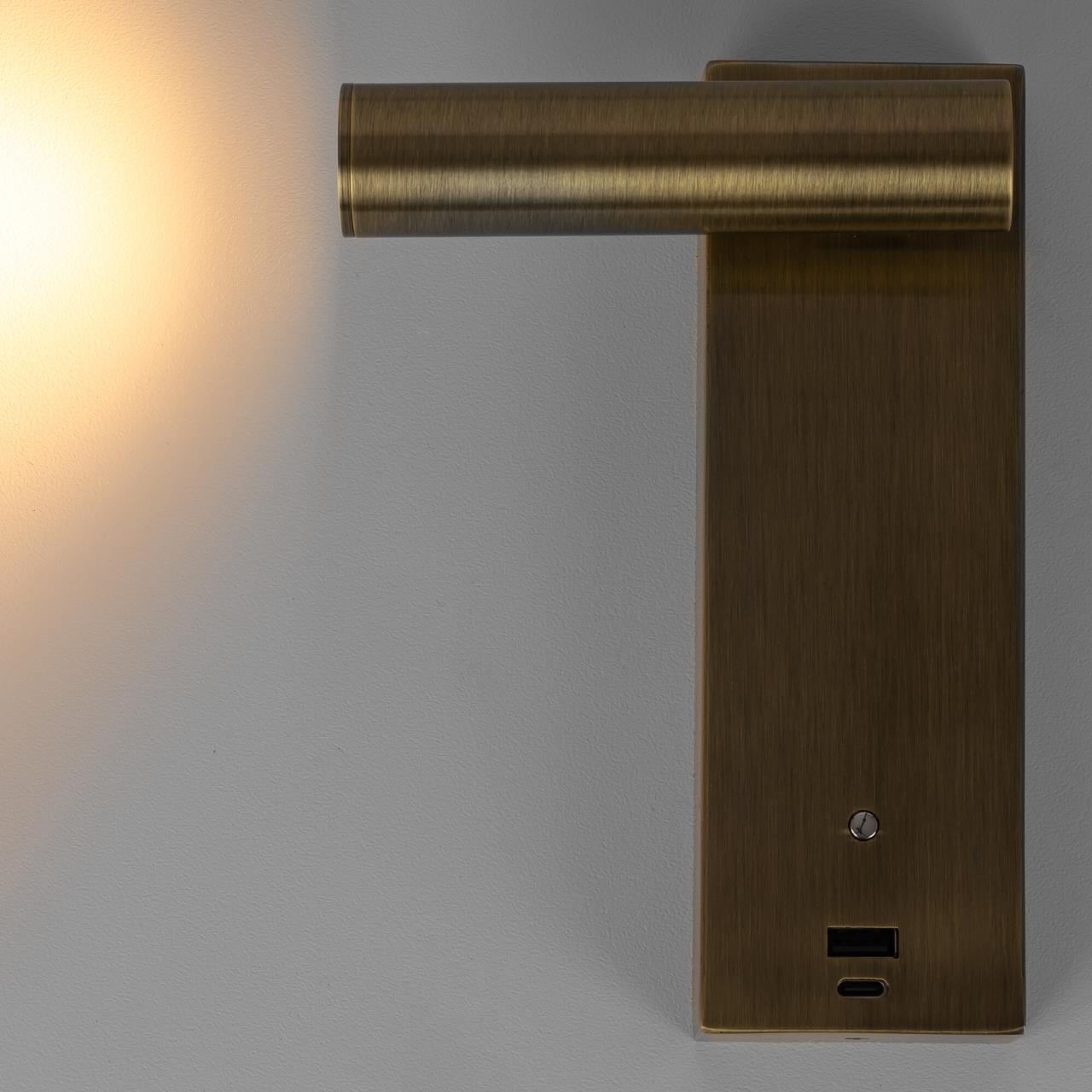 Светильник 18 см, 3W, 3000K, Citilux Декарт CL704433 LED USB, бронза