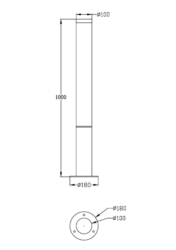 Столб Maytoni LED Ginza O041FL-L30B3K, 30W LED, 3000K, черный