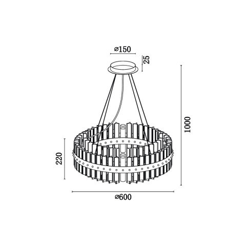 Подвесная люстра  60*100 см, 16*G9 античная бронза Vele Luce Venere VL3034P16
